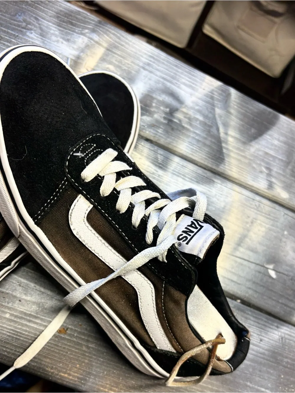 Vans Black and White Low-Top Skate Sneakers